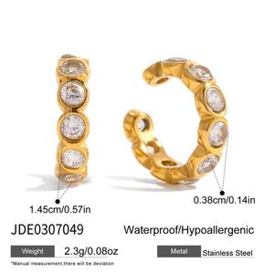 Modernos Pendientes de Zirconia con Baño PVD de Acero Inoxidable Hipoalergénicos al por Mayor para Mujer - Product Image 4