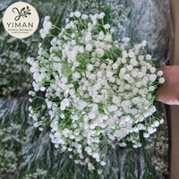 Buket Bunga Baby Breath Buatan dari Karet Lembut Putih Real Touch Grosir YM, Bunga Baby Breath Palsu untuk Dekorasi Pernikahan