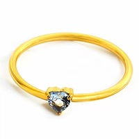Perhiasan Fashion Cincin Baja Tahan Karat 316L Berlapis Emas 18K PVD Cincin Wanita Batu Zirkon Bentuk Hati yang Indah Tidak Luntur untuk Hadiah