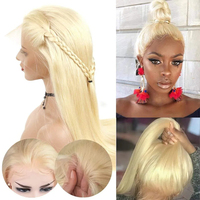 Perruque droite pré-épilée en cheveux humains Remy, densité 180, blond cendré, avec dentelle transparente HD, idéale pour mariage, rendez-vous ou bureau
