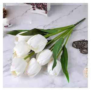 Fabrikanten Groothandel Haarsimulatie Zijden Doek 9 Hoofd Boeket Tafel Set Decoratieve Bloemen Tulpenbloemen
