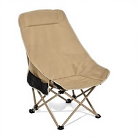 Chaise lune carrée minimaliste portable et durable à dossier haut, pliable, en tissu Oxford, pour jardin, extérieur, camping, pêche, pique-niques