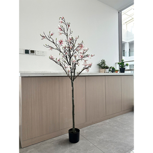 Bán Buôn Trong Nhà Nhân Tạo Cây Nhựa Mộc Lan Cây Nhà Đám Cưới Trang Trí Hoa Trắng Có Thể Tháo Rời Mộc Lan Cây Với Nồi - Product Image 2