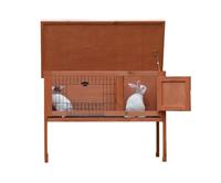 Cage à lapins en bois massif JX Outdoor, design surélevé, espace de vie chaud et sec, toit imperméable, prix abordable