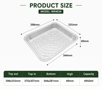 Plaque de cuisson jetable personnalisée pour four, en aluminium argenté de qualité alimentaire, épaissie, grande taille, profonde