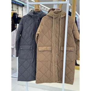 Abrigo Largo Acolchado Sobe con Capucha, Manga Larga, Fibra de Poliéster, Abrigo Casual para Mujer que Mantiene el Calor, Color Camel - Product Image 2