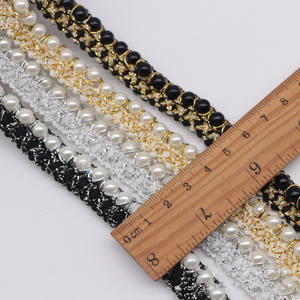 ริบบิ้นลูกปัดผ้าไหมสีทองกว้าง 1.5 ซม. สำหรับตกแต่งเสื้อผ้าและเครื่องประดับฮั่นฝู - Product Image 2