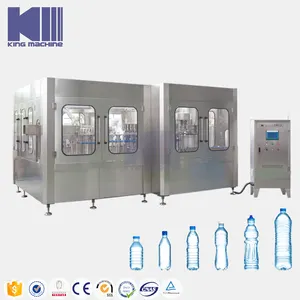 Máquina rotativa automática de llenado de agua embotellada de plástico PET 3 en 1 para agua potable de primavera Mineral pura purificada