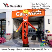 Danseur aérien géant LED personnalisé, tube gonflable publicitaire pour lavage de voitures et promotions extérieures