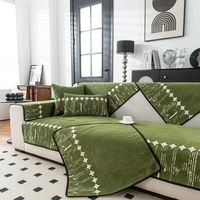 Housse de canapé à motif géométrique en chenille, coussin de luxe moderne simple antidérapant