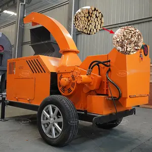 Mesin pencacah kayu Diesel mesin hutan pencacah kayu palu penggiling penghancur Kayu penggiling palu untuk biomassa