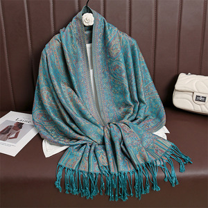 2025 lunga moda donna accessorio di protezione solare abito da sera matrimonio stile etnico anacardi fiori modello scialle sciarpa - Product Image 4