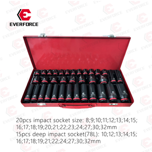 EverForce 35 Pcs Half Inch Black Chrome Vanadium Steel Standard Deep Impact <strong>Mechanic</strong> <strong>Tool</strong> <strong>Set</strong> OEM Hard with 1-Year Warranty - Product Image 6