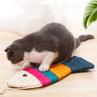 Planche à gratter pour chat en sisal, résistante à l'usure, en forme de poisson, colorée, jouet interactif pour chat en sisal