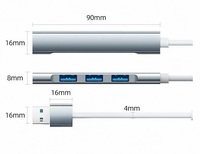 Base de Conexión USB 3.0 2.0 de Aluminio 4 en 1 con 4 Puertos, Estación de Acoplamiento USB de Alta Velocidad para Transferencia de Datos para PC, Laptop, Computadora