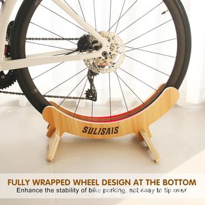 Soporte para Bicicletas de Madera Sulisais, Color Madera Natural, Resistente, para Exteriores, Diseño de Una Sola Capa - Product Image 2