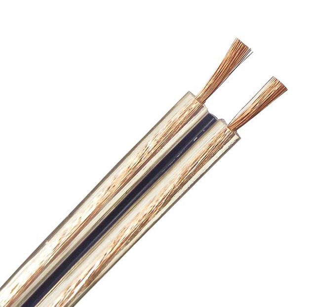 2 Cores Flat Twins 2x1.5mm 1mm 0.75mm 2.5mm Speaker Cable CCA Frosted Flexible Transparent Speaker Cable Wire