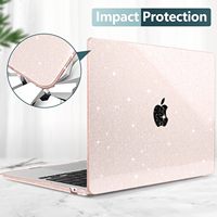 Coque rigide pour ordinateur portable en plastique PC scintillant pour Macbook Neo 2026 Air 13.6 Air 15 Pro 14 Pro 16 pouces M5 M4 M3 M2 M1