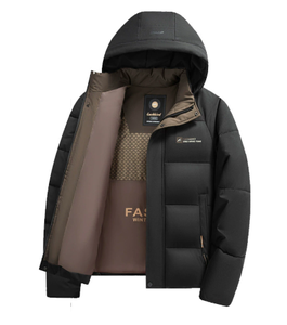 Veste d'hiver pour homme, veste en coton à capuche pour homme, veste rembourrée en coton épaisse pour l'hiver, tenue d'hiver pour papa - Product Image 4