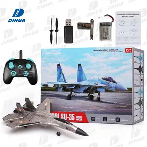 2.4Ghz 3CH Modèle RC Avion Avion, SU-35 RC Télécommande Avion avec 2 Vol Mode J-11 RC Planeur Avion Jouet pour Enfants