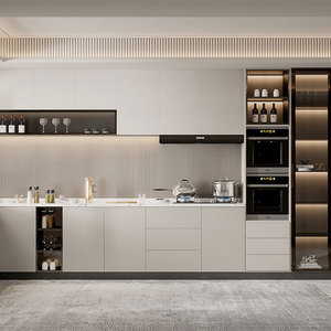 Lemari Dapur Modular Desain Modern Finishing Melamin dengan Pintu Kaca - Product Image 3