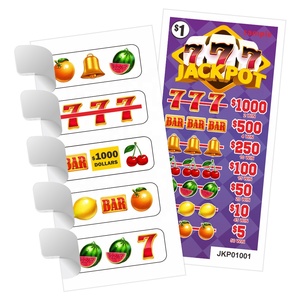 Mẫu Thiết Kế Sáng Tạo Jackpot Thẻ Tráng Giấy Tùy Chỉnh Kích Thước Logo In Kỹ Thuật Số Tùy Chỉnh Kéo Tab Vé - Product Image 1