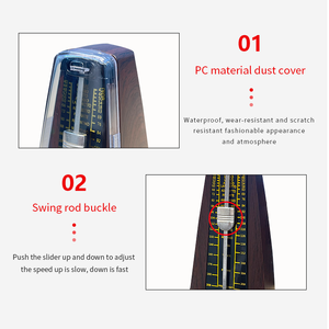 <span class=keywords><strong>Metronomo</strong></span> Meccanico TB401 con Finitura Effetto Legno, Nuovo Modello di Tendenza dalla Fabbrica Fenghe, con Copertura Antipolvere in Acrilico e Logo Personalizzabile per Tastiera e Pianoforte - Product Image 5