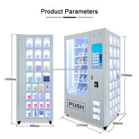 Distributeur automatique combiné pour aéroports/campuses, 28 compartiments, fenêtre d'affichage, gestion à distance, distributeur de snacks