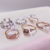 Bague Papillon en Cristal Strass Assortiment Pas Cher Plaqué Or et Argent Vente en Gros Usine pour Femme