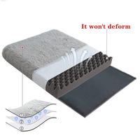 Nouveau lit carré en peluche pour animaux de compagnie, canapé-lit pour chien pour un sommeil profond avec fonction de transport, en mousse et coussin, pour niche ou chat