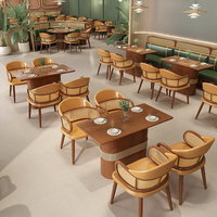 Meubles de restaurant modernes nordiques, table et chaises pour hôtel, café, restaurant, banquettes en bois massif, canapés pour la restauration