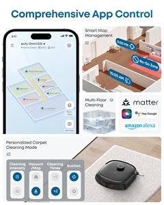 Aspirateur <span class=keywords><strong>robot</strong></span> intelligent Eufy Omni <span class=keywords><strong>E25</strong></span>, nettoyage automatique, LDS, lavage humide/sec, batterie, eau, plastique, contrôlé par application - Product Image 4