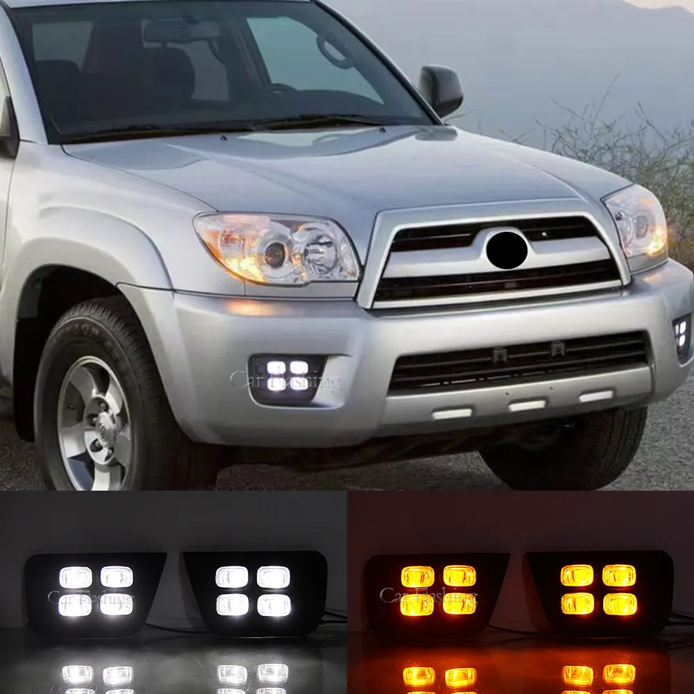 トヨタ4Runner N21 2006 2007 2008 2009用カーLEDDRLデイライトターンシグナルインジケーター付きデイタイムランニングライトフォグランプ