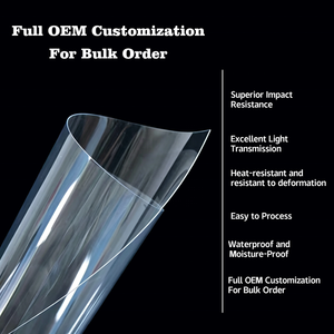 Wholesale <b>Clear</b> Transparent Polycarbonate PC <b>Plastic</b> <b>Sheet</b> 0.1mm-2mm Thin Flexible PC Film OEM Factory - Product Image 2