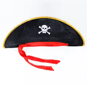 Topi Aksesori bajak laut Karibia Cosplay pesta Halloween