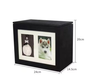 Caja conmemorativa para mascotas con kit de impresión de huella de pata Urna para perros y gatos, almacenamiento para <span class=keywords><strong>cenizas</strong></span>, <span class=keywords><strong>collar</strong></span>, juguetes y recuerdos - Product Image 2