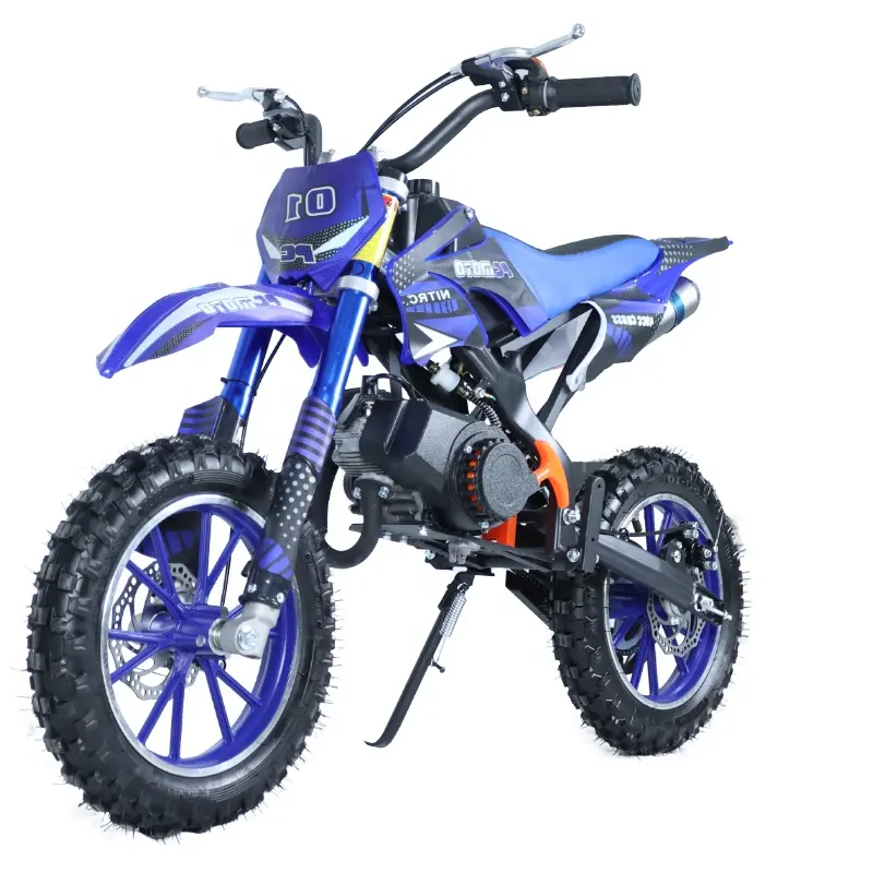 CE gaz kir bisiklet 49cc 2 zamanlı motocross el çekme arazi motosikleti çocuk motosikleti mini off road motosikletler için çocuklar hazır gemi