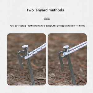 Paquete de 12 Estacas para Tienda de Campaña de Acero de Alta Resistencia, Estacas de 20 cm para Camping en Terreno Duro y Senderismo - Product Image 5
