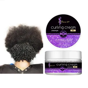 Arganrro Hitam Rambut Curling Cream Kaya Hydrating Solusi untuk Afro Rambut Kering dan Rambut Rusak Mendefinisikan