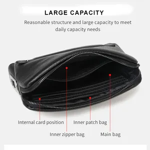 2023 wholesale real leather handbag purses and handbags fashion fingerprint lock anti-theft clutch bag for men