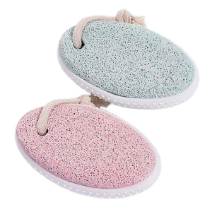 Piedra exfoliante para pies con correa de cuero y banda de goma, color sólido, para uso doméstico, elimina callosidades y piel muerta, piedra vulcánica para pies - Product Image 1