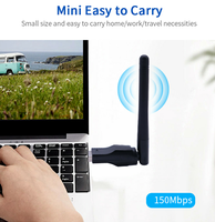 Adapter WiFi USB ODM untuk PC Adaptor Jaringan Nirkabel untuk Desktop Dongle Antena 2dBi Gain Tinggi Mendukung Laptop Desktop