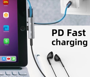 Bộ chuyển đổi <span class=keywords><strong>USB</strong></span> C Hub tích hợp <span class=keywords><strong>DAC</strong></span> HiFi, sạc nhanh 27W, giắc cắm tai nghe 3.5mm, hàng mới, đầu ra DC - Product Image 2