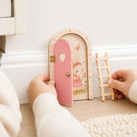 Kit de porte de fée miniature en bois, porte d'elfe ouvrable, tapis miniature, accessoires de jardin miniature