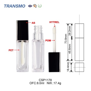 Contenants et emballages pour gloss à lèvres PET, tubes de gloss à lèvres vides personnalisés de 8 ml, emballages pour rouge à lèvres liquide - Product Image 2