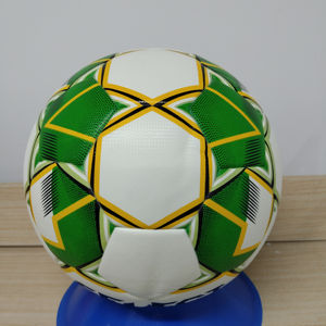 Ballon de football en cuir PU de haute qualité, taille 5, avec logo personnalisé cousu à la machine, en caoutchouc, pour entraînement officiel en intérieur/extérieur - Product Image 2