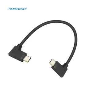 Kabel Pengisian Data USB 3.1 Tipe C Berlapis Emas 90 Derajat 10Gbps Inti Kawat 16 + 1 Standar 3A