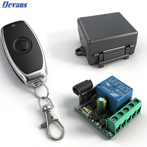 Interrupteur télécommandé sans fil 433 MHz avec code d'apprentissage, récepteur relais 1 canal DC12V 10A <span class=keywords><strong>pour</strong></span> moteur de portail de garage, éclairage marche/arrêt, émetteur - Product Image 1