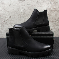 Bottes courtes tendance pour hommes, semelle épaisse augmentant la taille, randonnée en plein air, chaussures en cuir pour moto, chaussures pour hommes, nouveau modèle 2026