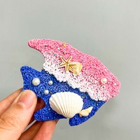 Aimants de réfrigérateur personnalisés en résine 3D de forme irrégulière, style Art Déco, peints, créatifs, souvenirs de plage, faits à la main, OEM/ODM